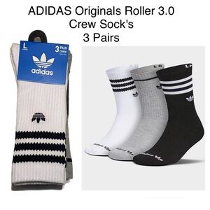 ADIDAS ORIGINALS ROLLER CREW SOCKS 3 Pairs